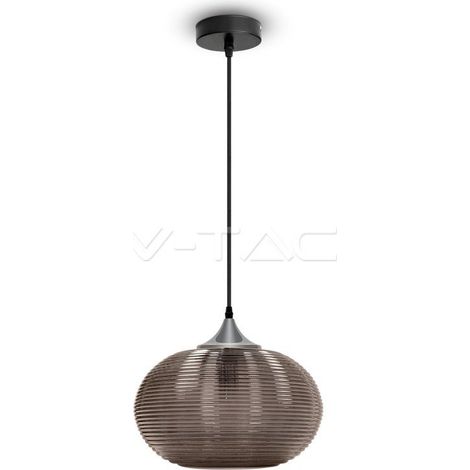V-TAC Lampadario LED Sfera in Vetro Ondulato e Metallo Portalampada E27 (Max 60W) (1/5)