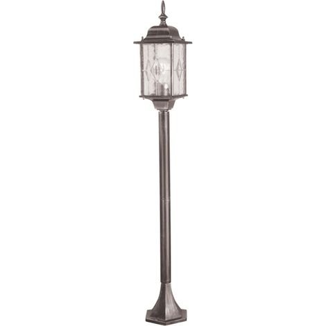 Elstead Wexford - Lampioncino Paletto da Esterno 1 Luce Nero Argento IP43, attacco E27 (1/5)