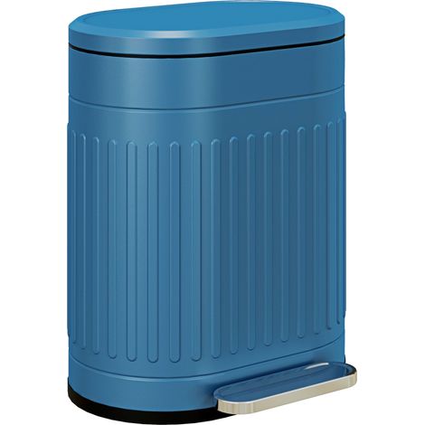 Cubo de basura de cocina con pedal, 20 L, tapa de cierre suave, cubo interior extraíble, 36,5 x 31,2 x 45 cm, azul (1/5)