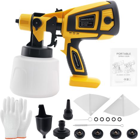 Cordless Paint Sprayer For DeWalt 20V Battery Powered HVLP Power Spray Gun (1/5)