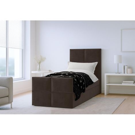AX LIVING Boxspringbett Braun Aleyna Bett 80 x 200 mit Bettkasten