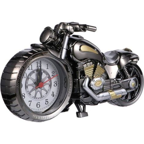 Réveil moto vintage - - Décoration de bureau - Plastique haute qualité - Design rétro - Polyvalent (1/5)