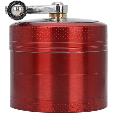 Broyeur à herbes 4 parties en alliage de zinc 55mm avec couvercle magnétique rouge, moulin à tabac manuel rotatif, outil de broyage compact pour épices et herbes sèches (1/5)