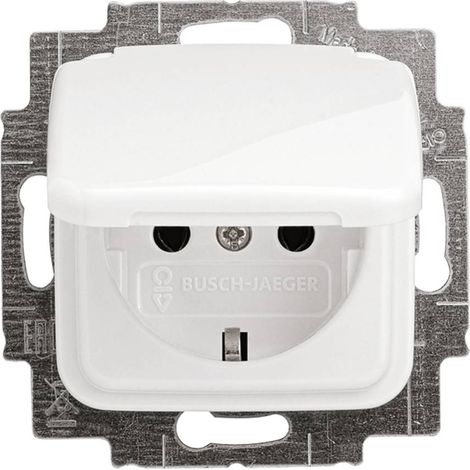 Busch-Jaeger Frutto Presa di corrente Reflex SI, Reflex SI Linear Bianco puro (RAL 9010), Bianco alpino 20 EUK-214 1 pz (1/2)