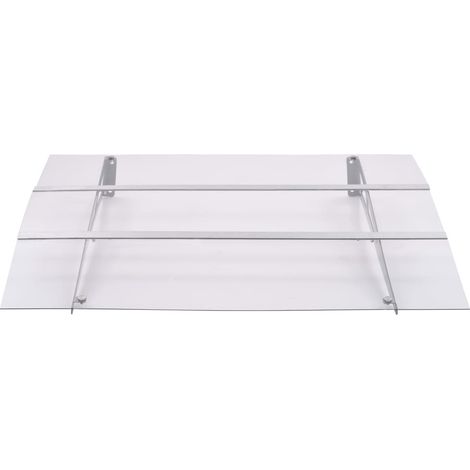 Maison Exclusive - Tettoia per Porta Argento e Trasparente 120x90 cm Policarbonato