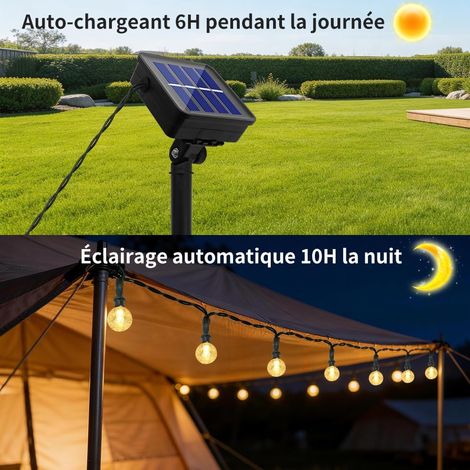 Hqynss Guirlande Lumineuse Solaire Exterieur, 22M 100 LED Guirlande Solaire Jardin Étanche IP65 8 Modes avec Fil Cuivre pour Jardin, Terrasse, Arbre, Cour, Fête (Blanc Chaud) (1/4)