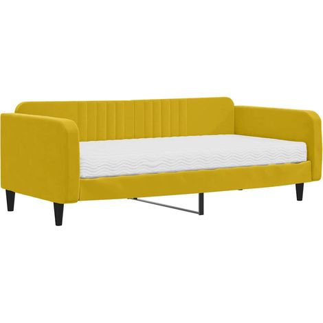 Maison Exclusive - Divano Letto con Materasso Giallo 100x200 cm in Velluto