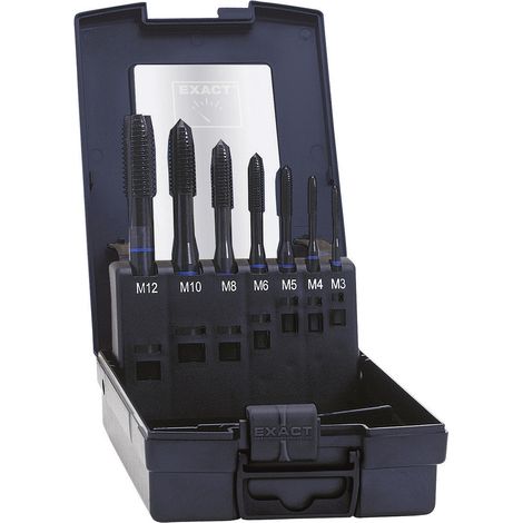 Exact 42305 Maschinengewindebohrer-Set 7teilig metrisch M1, M4, M5, M6, M8, M10, M12 Rechtsschnei (1/2)