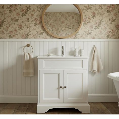Meuble Salle de Bain 80cm à poseravec vasquelaqué pour salle de bain, design moderne, installation facile (1/4)