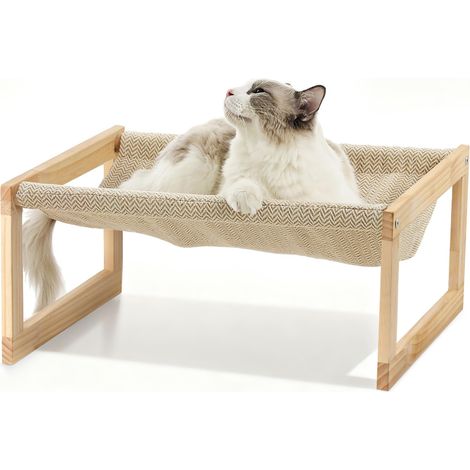 Hamac pour Chats, 53X42X25 cm Lit Surélevé pour Chats pour l'intérieur - Meuble pour Animaux Domestiques, hamac Doux pour Chiens, Lit pour Chat Adulte (1/5)