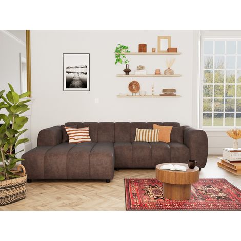 Lisa Design – Canapé d'angle gauche 4 places en simili 100% polyester – Structure en bois massif – Style contemporain – Dimensions 270x157x73 cm (1/5)