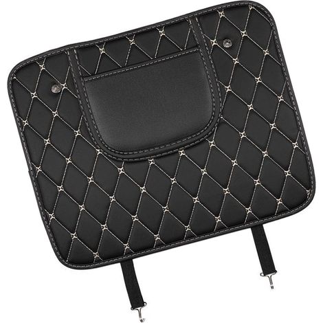 Protège-dossier de siège auto en cuir PU noir, protege tapis anti-coups arrière, facile à nettoyer, résistant à l'usure, 1 pièce (1/5)