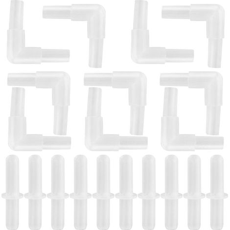 Raccord de valve d'aération pour aquarium, tube intérieur en plastique (10 coudes à angle droit et 10 passages droits) (1/5)