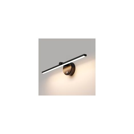 41cm, Noir Lampes pour Miroir LED Dimmable avec Interrupteur, Applique Salle de Bain Rotative à 300° LED 4000K Lampe Miroir Salle de Bain pour Coiffeuse Lavabo