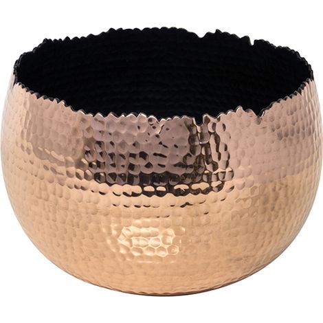 Hammered Bowl - Iron - L30 x W30 x H21 cm - Copper/Black