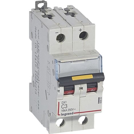Disjoncteur DX³ 16kA Vis/Vis courant continu 3A courbe C 2 modules