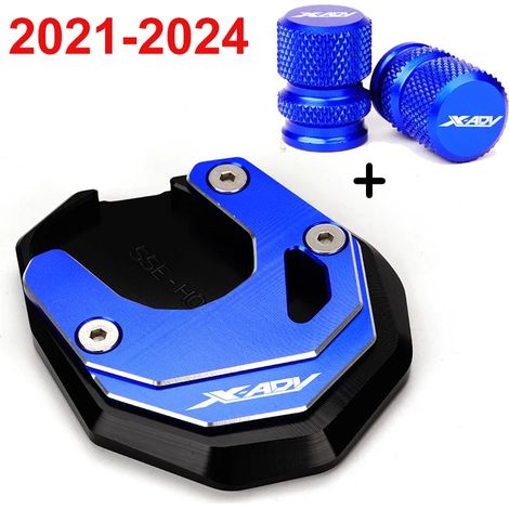 (2021-2024 Bleu-B) Nouvelle plaque d'extension de support de pied CNC pour moto, béquille latérale élargie, compatible avec HONDA X ADV XADV 750 XADV750 2017 2018-2023 2021 2022 maxpower (1/4)