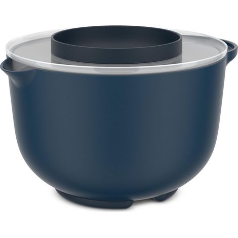 Bol de Préparation plus Couvercle Chef It, Base Antidérapante, Résiste au Micro-Ondes et au Lave-Vaisselle, Matériau Résistance aux Chocs Supporte Jusqu'À 110°C, 3000 ml, Navy (1/5)