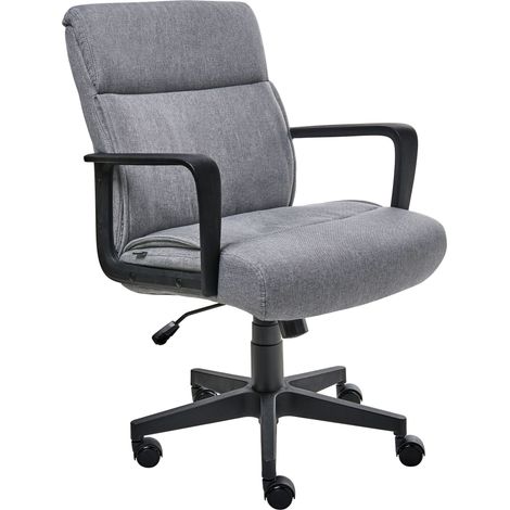 Sedia da ufficio in tessuto imbottito grigio Byron