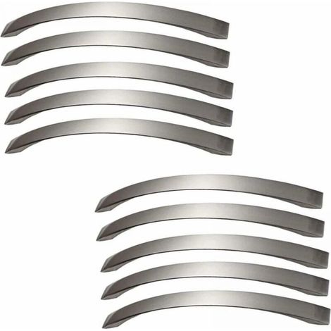 Set mit 10 Küchenschrankgriffen – Chrom-Finish – Türgriffe aus gebürstetem Nickel – Küchengriffe aus Edelstahl – 160 mm Lochabstand