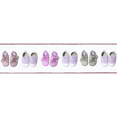 BRICOFLOR Papier peint motif Tapisserie motif Papier peint enfant Frise papier peint Rose - 5,00 x 0,13 m (1/5)
