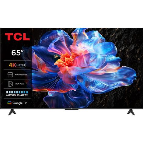 TCL – TV LED 65" 4K Ultra HD – Smart TV Wifi – PPI 2500 – Temps de réponse 15 ms – Rétroéclairage LED directe – Couleur noir