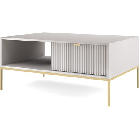 Couchtisch in grau, Fußgestell goldfarben, NEWCASTLE-160 (1/5)