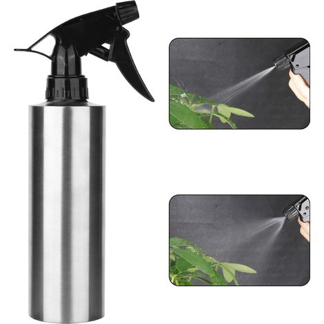 Pulvérisateur pour plantes, Pulvérisateur en acier inoxydable pour plantes, Spray arrosoir, Bouteille d'eau en métal (350ml) (1/5)