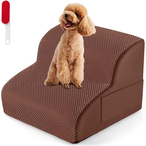 COSTWAY Rampa per Cani in Schiuma (Caffè,2,41 x 43 x 29 cm)