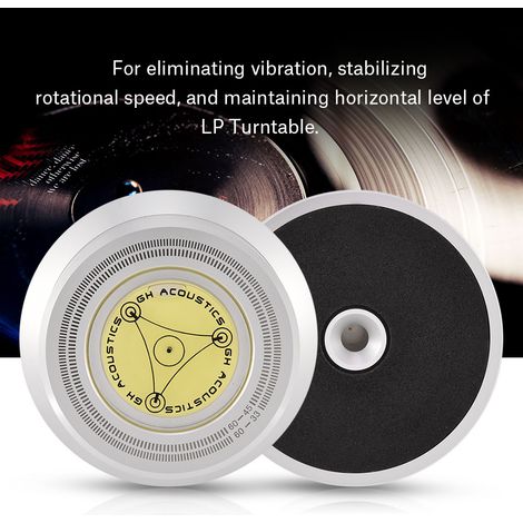 Stabilisateur de disque vinyle 60 Hz avec niveau à bulle pour platine vinyle LP (argenté) (1/5)