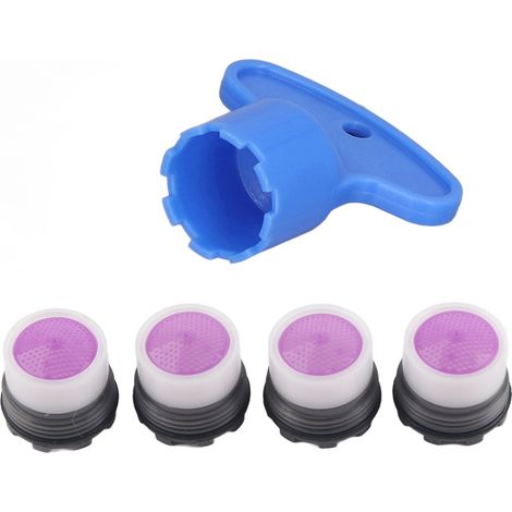 5er-Packung M16,5-mm-Wasserhahn-Luftsprudler mit Schraubenschlüssel, Einschraub-Ersatz für Bad oder Küche, 1,2 GPM (Gallonen pro Minute) (1/5)
