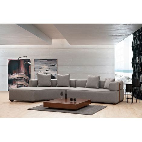 Ecksofa links Gondol Grau