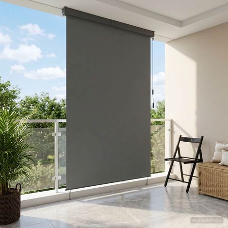 vidaXL Store enrouleur Gris clair 120 x 250 cm Tissu et Aluminium (1/5)