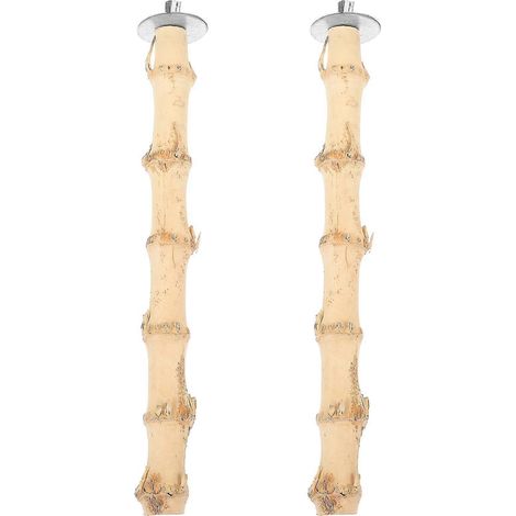 Lot de 2 perchoirs pour perroquets, bâtonnets en bambou pour cage à oiseaux, perchoirs pour perroquets (1/3)