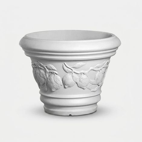 Pot de fleurs décoratif d'extérieur en polyéthylène Limoni - Blanc (1/3)