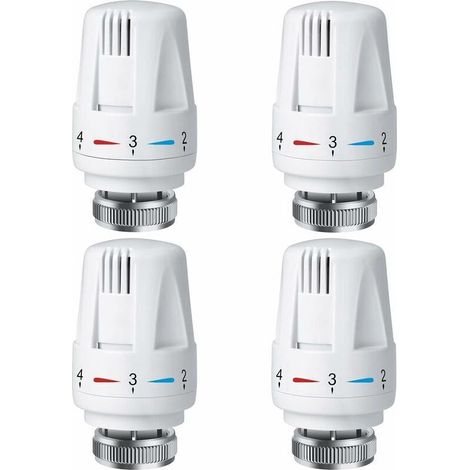 4 PCS Tête Thermostatique Radiateur, Tête Thermostat Radiateur TRV M30 x 1,5, Vanne Thermostatique Radiateur, Vannes de Radiateur de Radiateur pour Système de Chauffage pour Maison et Bureau