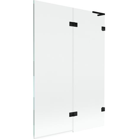 Paroi de baignoire Mexen Lunar L à 2 volets droite 120 x 150 cm, transparent, noir - 897L-120-100-70-00-P (1/5)