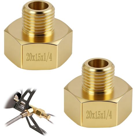 2PCS Raccords Gaz En Laiton G1/2 RH Femelle Vers G1/4 LH Mâle, Raccord De Conversion Filetage Gauche Droite Pour Connexion Gaz Transfrontalière, Résistant À La Corrosion Et Étanche (1/5)