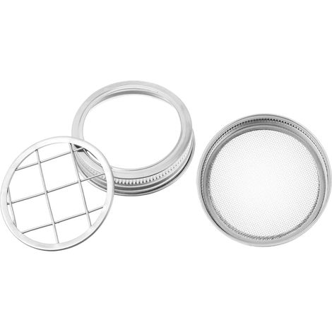 Set de couvercles germoirs avec tamis en inox pour bocaux Mason - Couvercles germoirs portables pour germoir de cuisine (1/5)