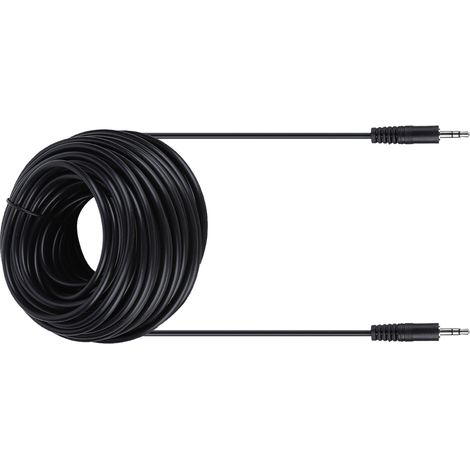 Câble audio blindé en cuivre 3,5 mm mâle-mâle, 20 m, pour haut-parleurs et casque. (1/5)