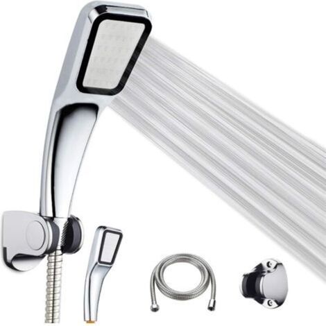 Shower Head Kit, Shower Head, 1.5m Stainless Steel Hose, Adjustable Bracket, 300 Holes Pressure Water Booster - For Bathtub and Shower (1/5)