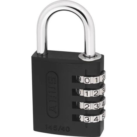 Kombinationsschlösser - ABUS - 145/40 - 4 Ziffern - Schwarzes Aluminium - Verstärkter Schutz