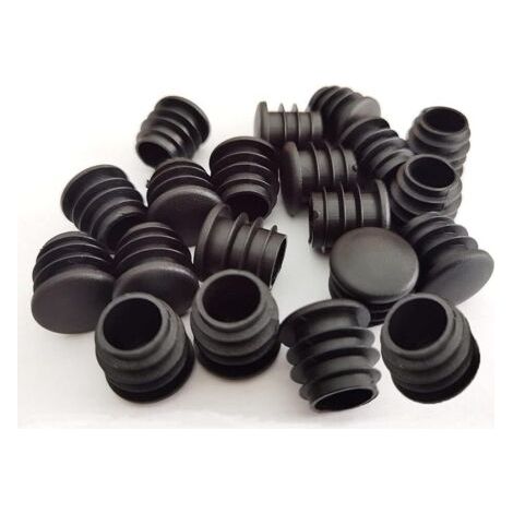 Bouchons ronds en plastique, 40 pièces, embouts de tube noirs pour meubles coulissants, chaises/pieds (16 mm) (1/5)