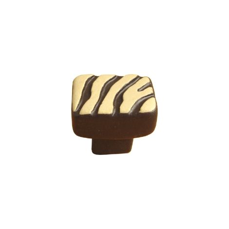 Ouvre&Déco – Bouton de meuble en céramique chocolat ivoire de 28mm, SAFARI (1/2)