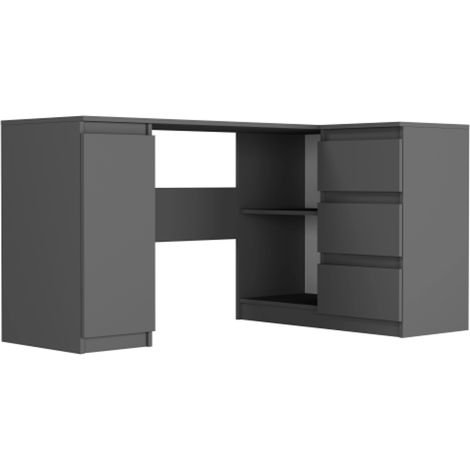Eckschreibtisch rechts Anthrazit 150 x 87 cm Modern N12 (1/5)
