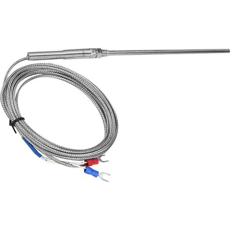 Thermocouple de Type K M8 Type de Filetage Thermocouple K Contrôleur de Température de Sonde de 150 Mm Fil de Capteur en Acier Inoxydable 0-400 ℃ (1/5)