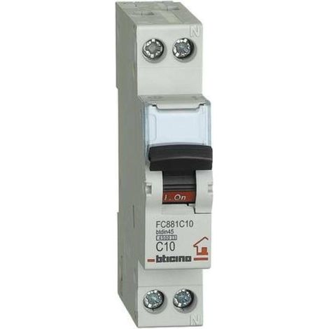 BTICINO FC881C10 - Magnetotermico BTDIN-RS 1P+N - 4500 - C10