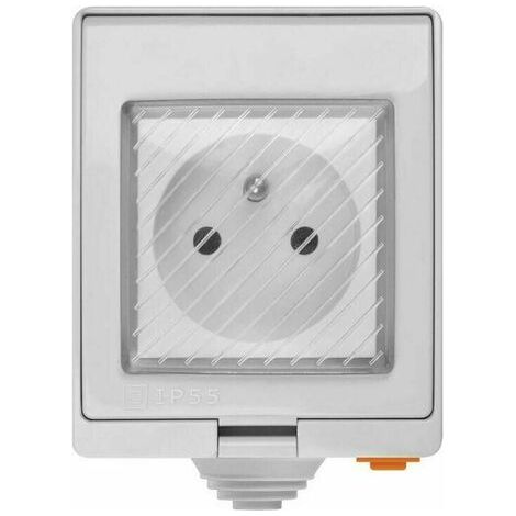 S55 TPE-FR 16A Outdoor-Smart-Steckdose, IP55 wasserdichte WiFi-verbundene Steckdose, kompatibel mit Android und iOS, Fernbedienung, Sprachsteuerung, Zeitfunktion