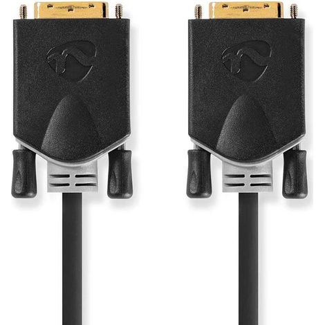 Cable dvi dvi d 241 pines macho dvi d 241 pines macho 2560x1600 chapado en oro 300 metros recto pvc antracita caja