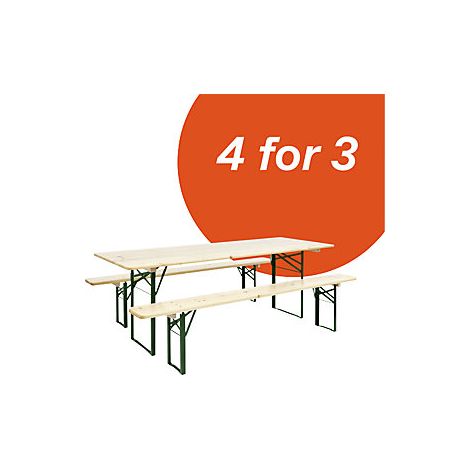 kaiserkraft  Offerta: 4 per 3  set di tavolo e panche per
